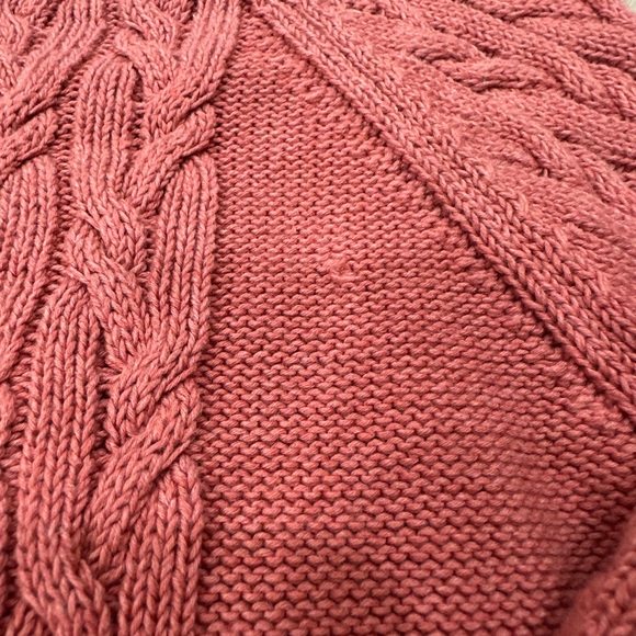 Tuckernuck Crew Neck Cable Knit Cotton Sweater Pullover Coral Orange Size XS - Picture 3 of 7